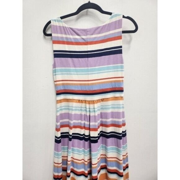 Lands End womens Sleeveless A-Line Dress Small Purple White Striped Casual - Picture 7 of 7